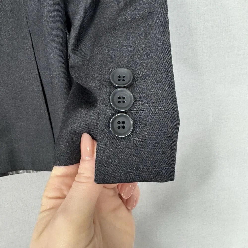 Giorgio Fiorelli Mens Suit Jacket 40 Charcoal Gray Euro Slim‎ Fit Blazer Formal